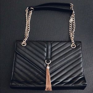 Leather purse with gold
